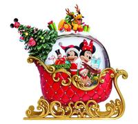 Disney 11" Holiday Sleigh Snowglobe Led Light Up Glitter Christmas Decor Nib
