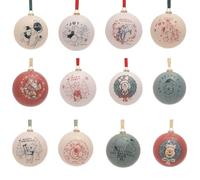 Disney - Winnie the Pooh Set of 12 Baubles - Pooh, Tigger, Piglet & Eeyore - Officially Licensed Merchandise - Red, White & Blue Plastic Xmas Ornament With String For Christmas Tree Festive Decor.