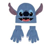 Disney 2 Piece Hat And Gloves Winter Stitch Blue | Acotis - Textile