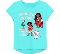 Disney 2 Short Sleeve T Shirt Moana Simea Heihei Girls Sizes 2-16, Turquoise/Excursion (Getaway Solids), 7-8