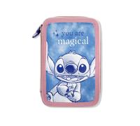 Disney 2 Zip Pencil Case With Stationary Stitch Set ST00024