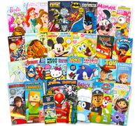 Disney 24 Bulk Coloring Books for Kids Ages 4-8 - Assorted 24 Licensed Coloring Activity Books for Boys, Girls | Bundle with Full-Size Pages, Crayons, Stickers, Games, Puzzles, More (No Duplicates)
