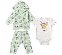 Disney 3 Piece Minnie Mouse Set for Girls: Hooded Jumpsuit and Trousers, Bambi, 12 Months