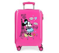 Disney 315172A Minnie Around the World cabin bag, pink, 38 x 55 x 20 cm, rigid ABS combination closure on the side, 34 2 kg, 4 double wheels, hand luggage.