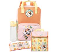 Disney Minnie Mouse Backpack Set | Girls' 4-Piece School Bag Set | Including Pink School Bag, Lunch Bag, Pencil Case, Water Bottle | Magical Merchandise | Coordinated Accessories for School Days