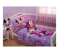 Disney 4 Piece Minnie's Fluttery Friends Toddler Bedding Set, Lavender