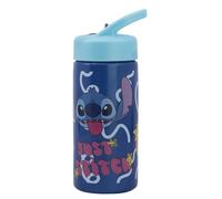 Disney 410 ml Water Bottle Stitch for Kids with Handle and Integrated Straw