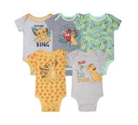 Disney 5 Pack Lion King Short Sleeve Baby’s Onesie Set, Simba and Friends Creeper Bundle, 24 Months Gray