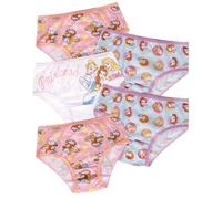 Disney 5 Pack Princess Girls 100% Cotton Briefs - Belle, Cinderella & Aurora 2-7y