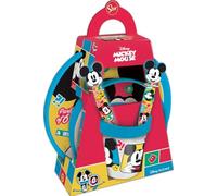 Disney 5-Piece Blue and Red Plastic Mickey Mouse Mickey Mouse Dinner Set