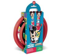 Disney 5-Piece Red and Blue Plastic Mickey Mouse Dinner Set with Cups and Cutlery