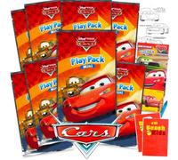 Disney 8 Pc Cars Mini Party Favors Set - Bundle 8 Cars Play Packs with Mini Coloring Books, Stickers, and Goodie Bags Birthday Party Supplies Decorations