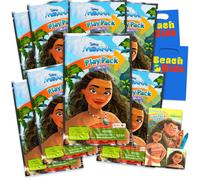 Disney 8 Pc Moana Mini Party Favors Set - Bundle 8 Play Packs with Mini Coloring Books Stickers and Goodie Bags | Moana Birthday Party Supplies Dec