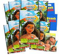 Disney 8 Pc Moana Mini Party Favors Set - Bundle 8 Play Packs with Mini Coloring Books, Stickers, and Goodie Bags | Moana Birthday Party Supplies Decorations