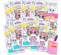 Disney 8 Pc Super Kitties Mini Party Favors Set - Bundle 8 Play Packs with Mini Coloring Books, Stickers, and Goodie Bags | Super Kitties Birthday Party Supplies Decorations