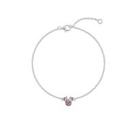 Disney 925 Sterling Silver Minnie Mouse February Birthstone Bracelet, 6.75 Inch with 1 Inch Extender
