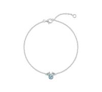 Disney 925 Sterling Silver Minnie Mouse March Birthstone Bracelet, 6.75 Inch with 1 Inch Extender