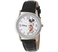 Disney Adult Classic Cardiff Analog Quartz Leather Strap Watch, Silver/Steel, Children's Watches