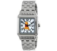 Disney Adult Classic Square Metal Analog Quartz Watch, Silver, Winnie The Pooh
