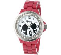 Disney Adult Enamel Sparkle Analog Quartz Bracelet Watch, Pink, White, No Size, Mickey