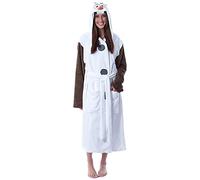 Disney Adult Frozen Snowman Olaf Costume Robe Hooded Bathrobe Men Women L/XL White