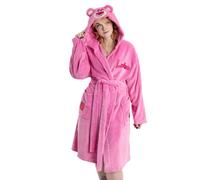 Disney Toy Story Lotso Womens Pink Hooded Bathrobe | Cosy Fleece for Bathing & Lounging | Long Sleeve Design with Tie Closure | Movie Character Merchandise Merch - Large