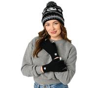 Disney Adult Knit Beanie Hat and Texting Glove Set Mickey Minnie Skellington, Jack Skellington, One Size