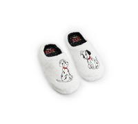 Disney 101 Dalmatians Women's White Mule Slippers | Fluffy Indoor Lounging Footwear | Comfortable Slippers Featuring Iconic Characters | Perfect for Relaxing at Home Merch - 3-4 UK
