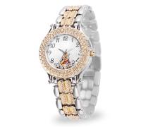 Disney Adult Round CZ Stone Analog Quartz Floating Stones Bracelet Watch