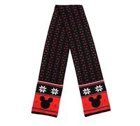 Disney Adult Scarf Mickey Minnie Mouse Print Knit Winter Unisex, Red/Black, One Size