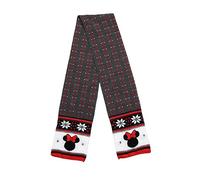 Disney Adult Scarf Mickey Minnie Mouse Print Knit Winter Unisex, White/Grey, One Size
