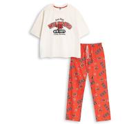 Disney High School Musical Womens Red Short Sleeve Long Leg Pyjama Set | East High Wildcats Varsity Basketball Print | Loungewear & Sleeping Nightwear Merch - X-Small