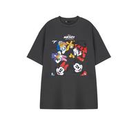 Disney Mickey Mouse Unisex Grey Short Sleeved T-Shirt | Classic Cartoon Characters Graphic Tee | Kids & Adults Apparel | Mickey, Minnie, Donald & Goofy Retro Top