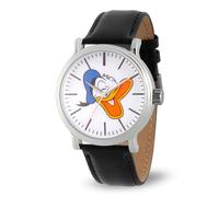 Disney Adult Vintage Analog Quartz Watch, Silver, Black, Donald