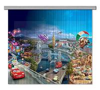 Disney AG Design Cars Kids Curtains/3D Photo Print, Polyester, Multi-Colour, 180 x 160 cm