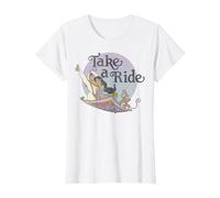 Disney Aladdin And Jasmine Take A Ride Circle Portrait T-Shirt, Women, White, X-Small