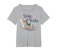 Disney Aladdin And Jasmine Take A Ride Circle Portrait T-Shirt, Women's Plus, Heather Grey, 6X