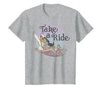 Disney Aladdin And Jasmine Take A Ride Circle Portrait T-Shirt, Youth, Heather Grey, Medium