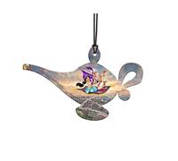Disney - Aladdin and Princess Jasmine's Magic Carpet Ride - Thomas Kinkade - 4.5" x 2.75" Lamp Shaped Hanging Acrylic Accessory | Arrives in Velveteen Gift Bag - Ideal for Gifting and Collecting