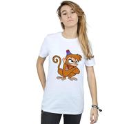 Disney Women's Aladdin Angry Abu Cotton Boyfriend T-Shirt in White | Size: 4XL Disney White 4XL