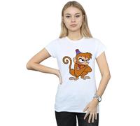 Disney Women's Aladdin Angry Abu Cotton T-Shirt in White | Size: XL Disney White XL