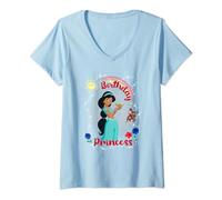 Disney Aladdin Birthday Princess With Jasmine And Abu V-Neck T-Shirt