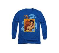 Disney Aladdin Diamond In The Rough, With Abu & The Magic Lamp Long Sleeve T-Shirt, Royal | Size: Large Disney Royal L