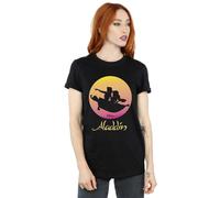 Disney Aladdin Flying Sunset Cotton Boyfriend T-Shirt In Black Black XXXL