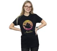 Disney Aladdin Flying Sunset Cotton Boyfriend T-Shirt In Black Black M