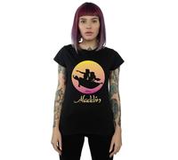 Disney Aladdin Flying Sunset Cotton T-Shirt In Black Black XXL