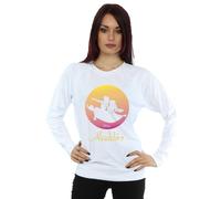 Disney Women's Aladdin Flying Sunset Sweatshirt in White | Size: 2XL Disney White 2XL