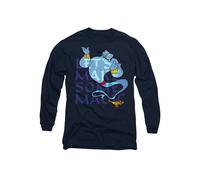 Disney Aladdin Let's Make Some Magic With The Genie Long Sleeve T-Shirt, Navy | Size: XL Disney Navy XL