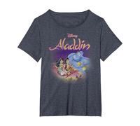 Disney Aladdin Magic Carpet Movie Cast T-Shirt, Women's Plus, Heather Blue, 6X