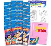 Disney Aladdin Mini Party Favors Set for Kids - Bundle with 24 Mini Princess Jasmine Grab n Go Play Packs with Coloring Pages Stickers and More (Ala